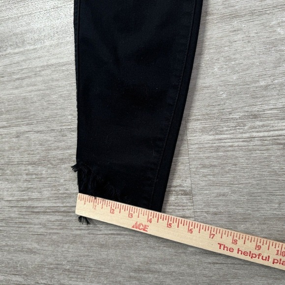 7 FOR ALL MANKIND High Waist Ankle Gwenevere Jeans Black 26 Distressed Stretch - Picture 11 of 12